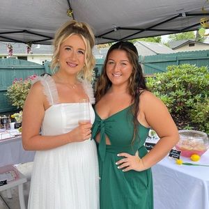 Divine Invitation White Swiss Dot Ruffled Midi Dress